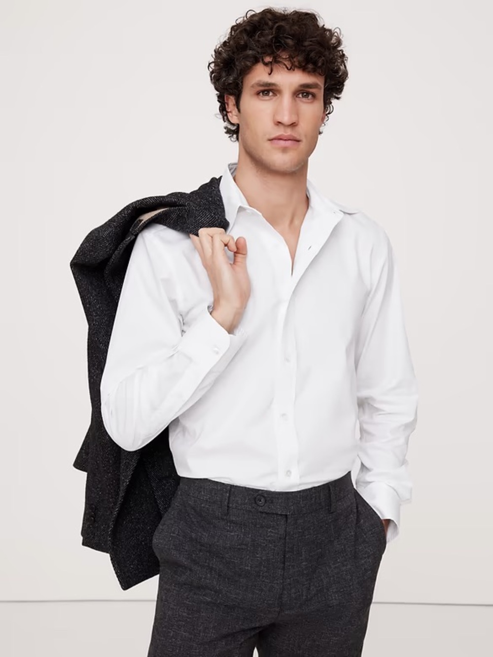 Banana Republic Men’s SLIM-FIT COTTON-CASHMERE DRESS SHIRT